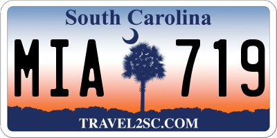 SC license plate MIA719