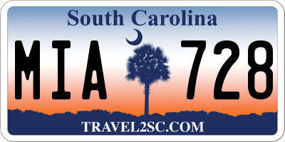 SC license plate MIA728