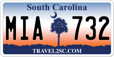 SC license plate MIA732