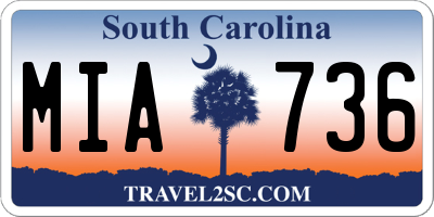 SC license plate MIA736