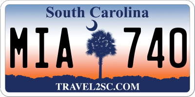 SC license plate MIA740