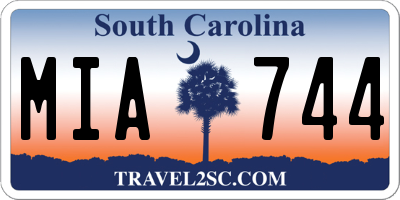 SC license plate MIA744