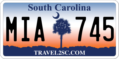 SC license plate MIA745