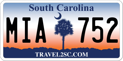 SC license plate MIA752