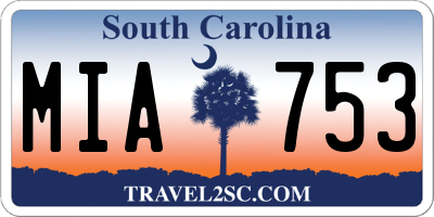 SC license plate MIA753