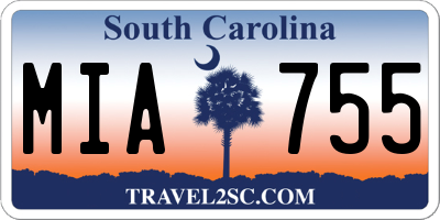 SC license plate MIA755
