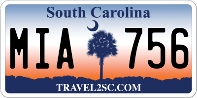 SC license plate MIA756