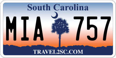 SC license plate MIA757