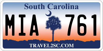 SC license plate MIA761