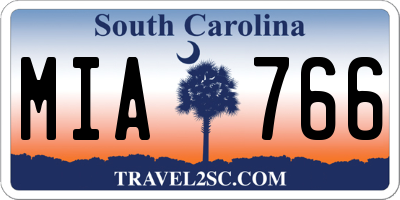 SC license plate MIA766