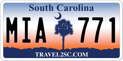 SC license plate MIA771