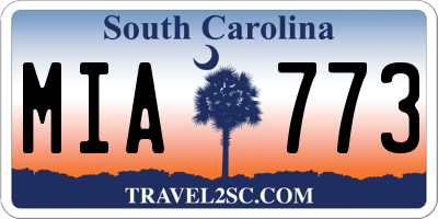 SC license plate MIA773