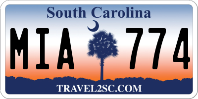 SC license plate MIA774