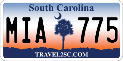 SC license plate MIA775