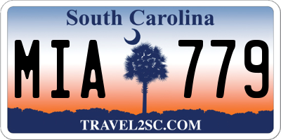 SC license plate MIA779