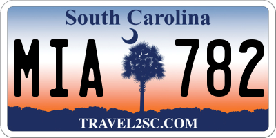 SC license plate MIA782