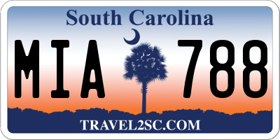 SC license plate MIA788