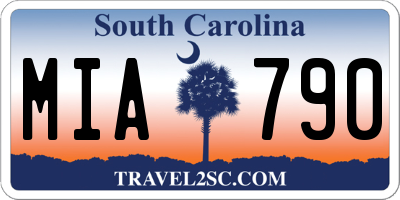 SC license plate MIA790