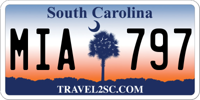 SC license plate MIA797