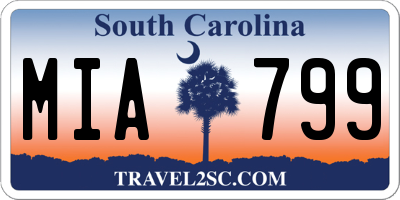 SC license plate MIA799