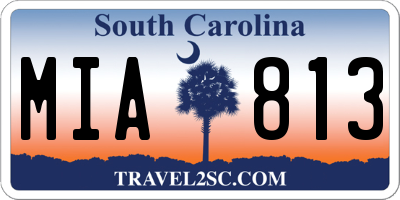 SC license plate MIA813