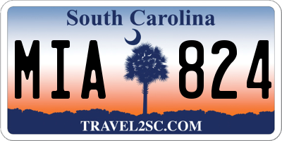 SC license plate MIA824