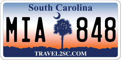 SC license plate MIA848