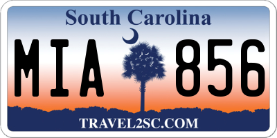 SC license plate MIA856