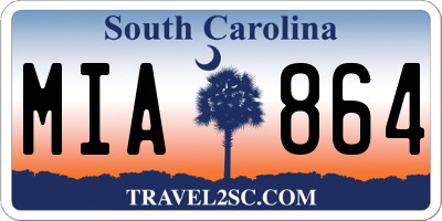 SC license plate MIA864