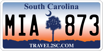 SC license plate MIA873