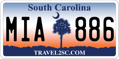 SC license plate MIA886