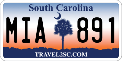 SC license plate MIA891