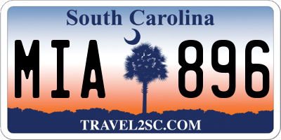 SC license plate MIA896