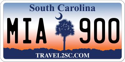 SC license plate MIA900
