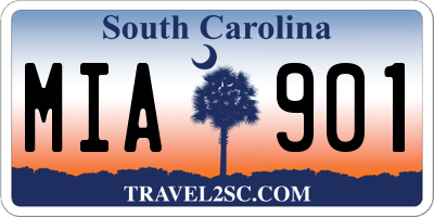SC license plate MIA901