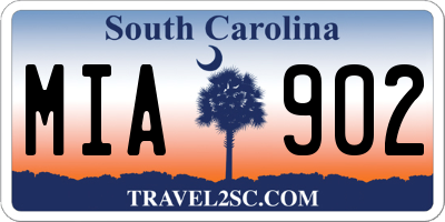 SC license plate MIA902