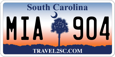 SC license plate MIA904
