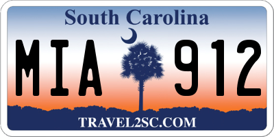 SC license plate MIA912