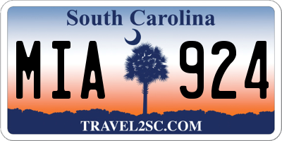 SC license plate MIA924