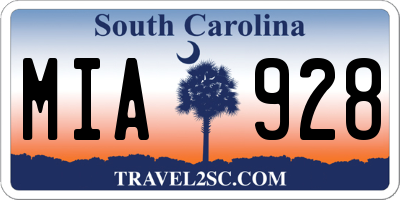 SC license plate MIA928
