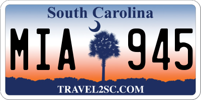 SC license plate MIA945