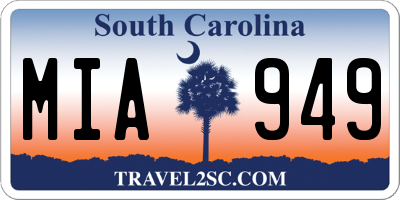 SC license plate MIA949