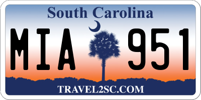 SC license plate MIA951