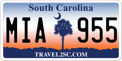 SC license plate MIA955
