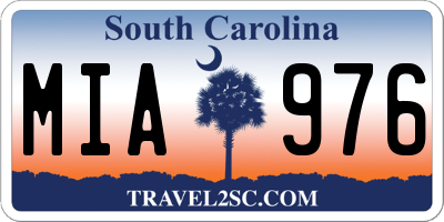 SC license plate MIA976