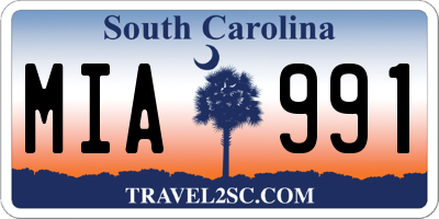 SC license plate MIA991