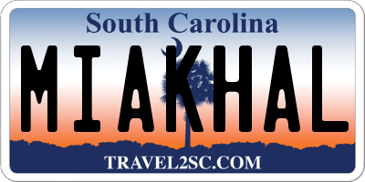 SC license plate MIAKHAL