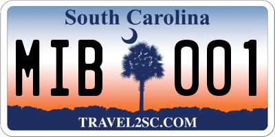 SC license plate MIB001