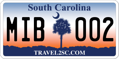 SC license plate MIB002