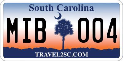 SC license plate MIB004